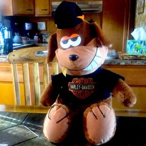 Brown bear with black Harley Davidson T-shirt 27 inches tall